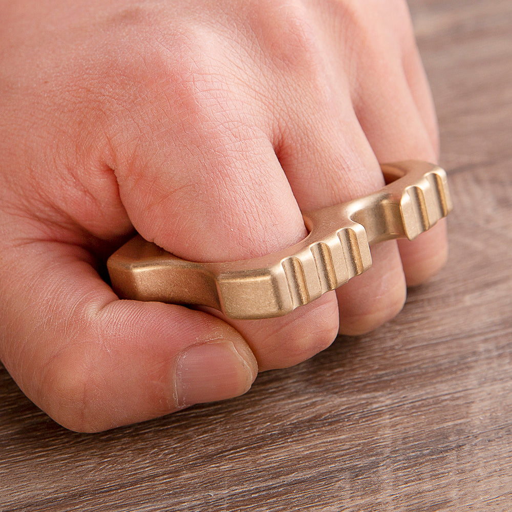 2025 New Little Devil Full Brass Two Finger EDC Knuckles Brass Knuckles - Tophatter Daily Deals